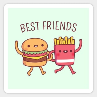 Cute Burger And Fries, Best Friends Funny Magnet